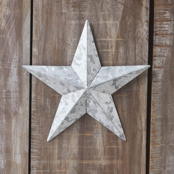 Patriotic Faceted Metal Star Galvanized Wall Hanging 8x8, Independence Day😀 - Picture 1 of 6